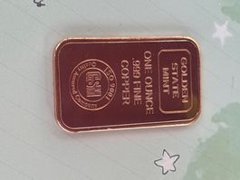 Kupferbarren one ounce 999