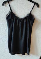 Top NEU AA 44-51 EG 36/38 Länge 61 cm Satin Spitze Schwarz