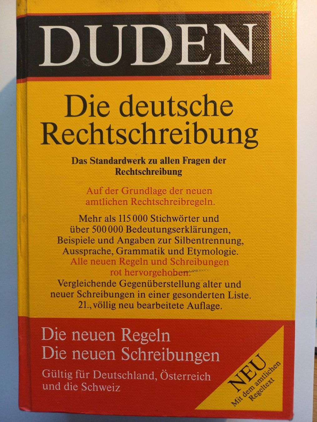 Libri: Duden, die deutsche Rechschreibung 1996 – Usato da Wengi b. Frutigen venduto da albion7