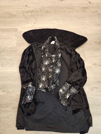 Halloween Kostüm Umhang mit Spinnenmuster Gr.140