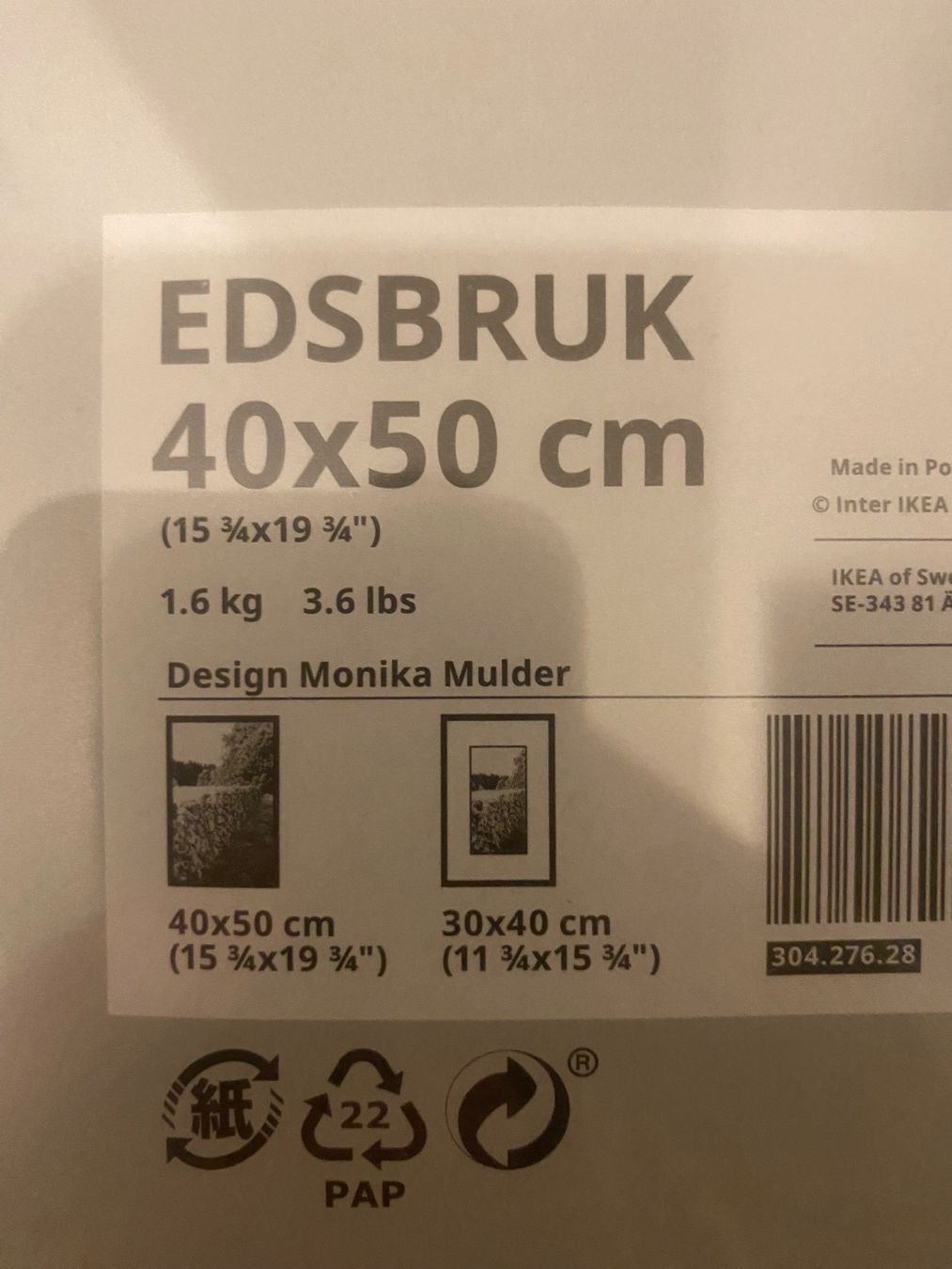 Ikea Cornici: Cadre 50 x 40 – Nuovo e nell'imballaggio originale da Basel venduto da OK2010 2