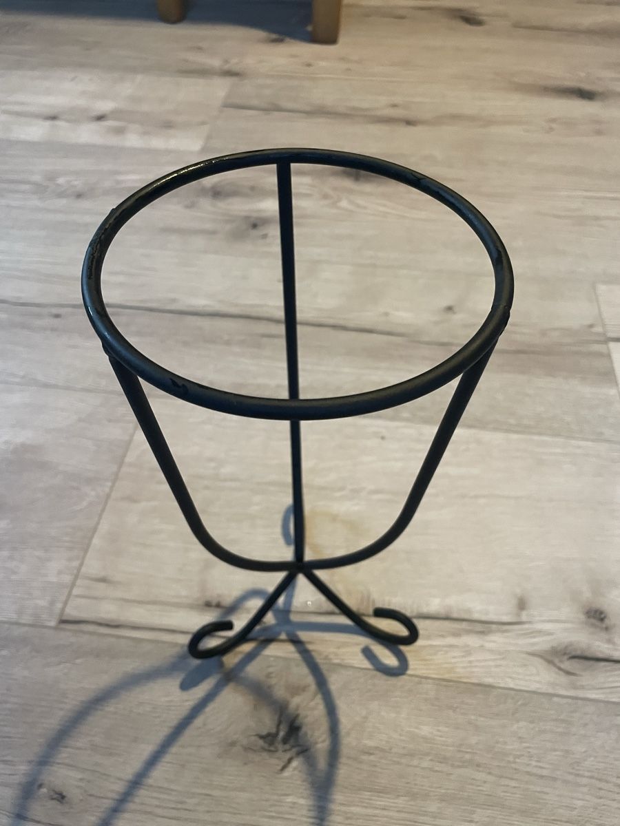 Vasen & Gefässe: Vase blaues Glas mit Metallständer – Gebraucht aus St. Margrethen SG von ale_vw2d 1