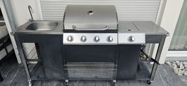 Gasgrill mit Spüle Edelstahl guter Zustand 5 Brenner
