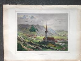 Stahlstich Andermatt (Uri), 1865