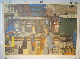 ⭐Schulwandbild Nr. 90: Bahnhof von Jean Latour, 1956 #sta