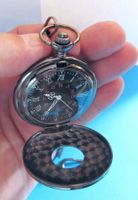 Taschenuhr hochglänzend, Keramikeffekt mit Panzerkette