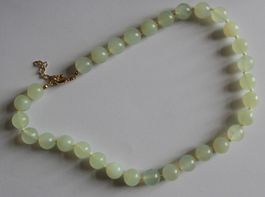 NEU: Jadekette Collier Schmuck Edelstein Kette Jade Perlen