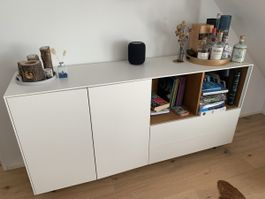 Sideboard Lack weiss / Eiche furniert