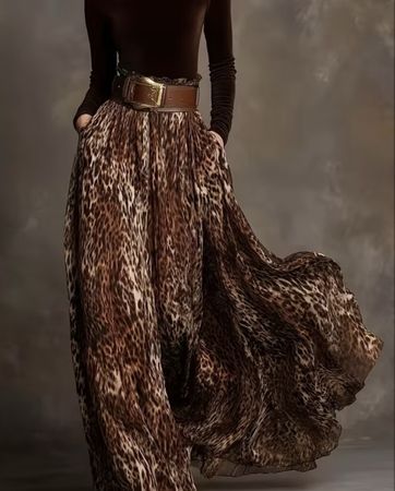 Maxi Gonna Leopardato-tg M/L+-nuova-feste👌vacanze
