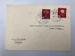 Schweizer Brief mit Sondermarken Pro Juventute 1947 / 1945