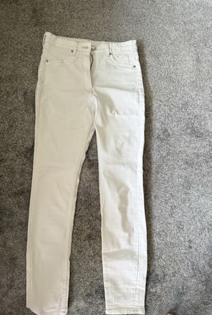 White Curvy Jeggings Ultra High Waist Ankle Length EUR 36