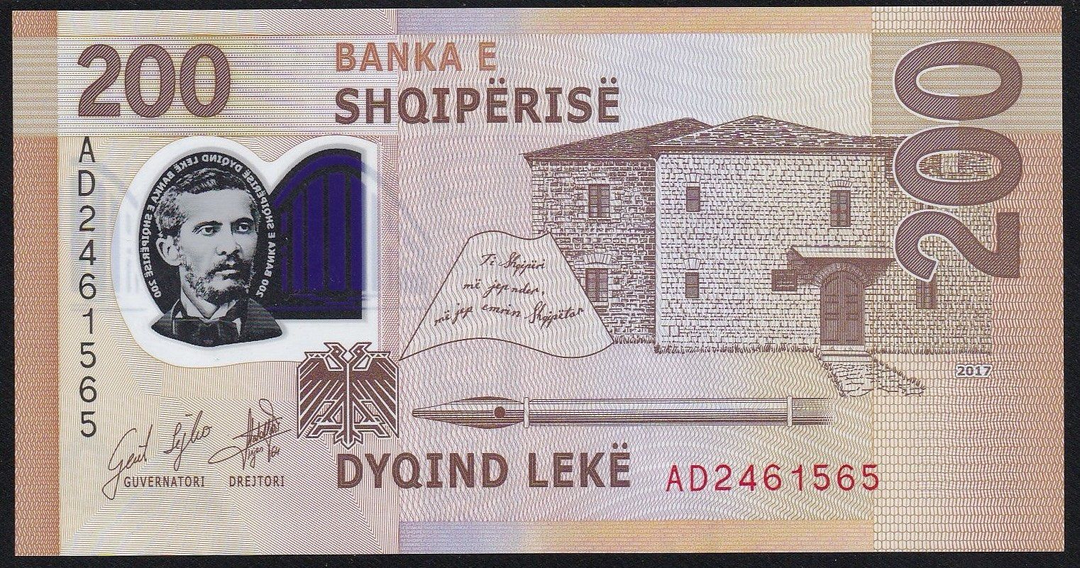 Banknoten: Albanien 200 Leke 2017 – Gebraucht aus Brugg AG von banknoten_muesli 1