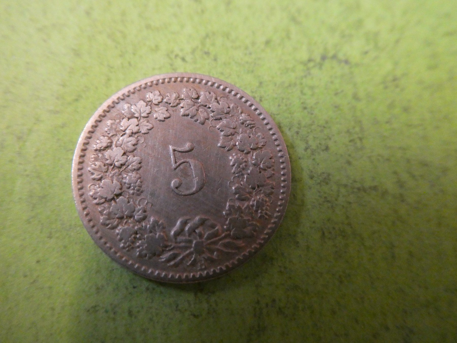 Alle Münzen: Schweiz 1892, 5 Rappen – Gebraucht aus Hinterforst von Rohusri 1