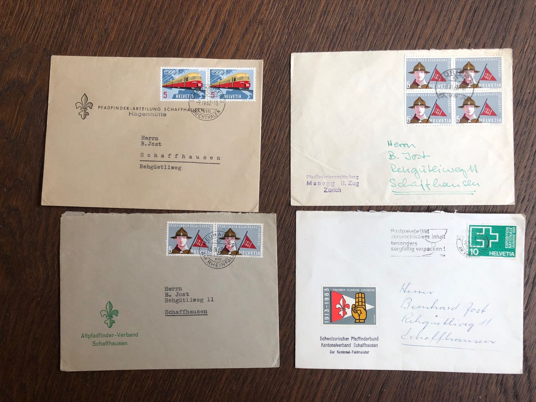 Tutti i francobolli: 5 Belege PFADFINDER - BEDARFSPOST – Usato da Lufingen venduto da Rac0 1