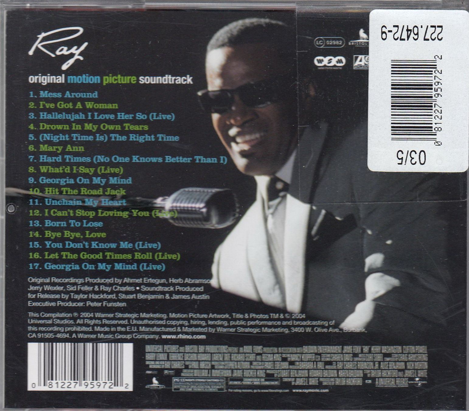 CD: Ray Charles Original Motion Picture Soundtrack 1 CD – Nuovo (secondo la descrizione) da Spreitenbach venduto da Turbo_1105 1