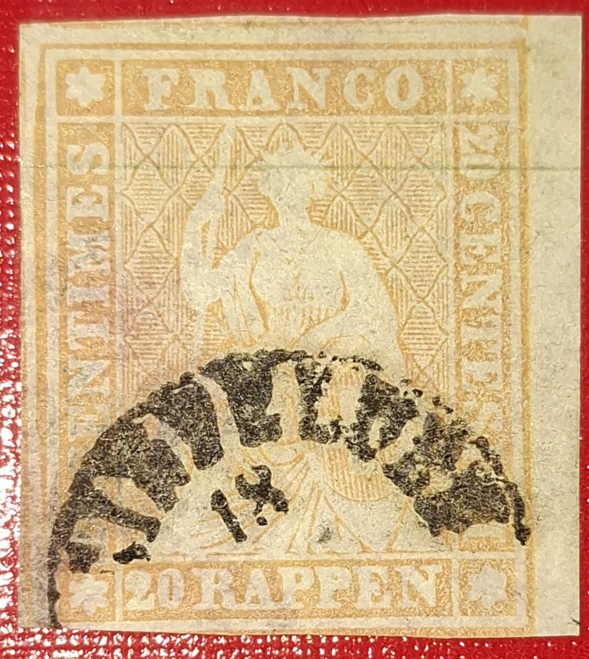 Tutti i francobolli: Strubel 25F Kat. 370.- mit Bogenrand  – Usato da Balgach venduto da SIMEON27