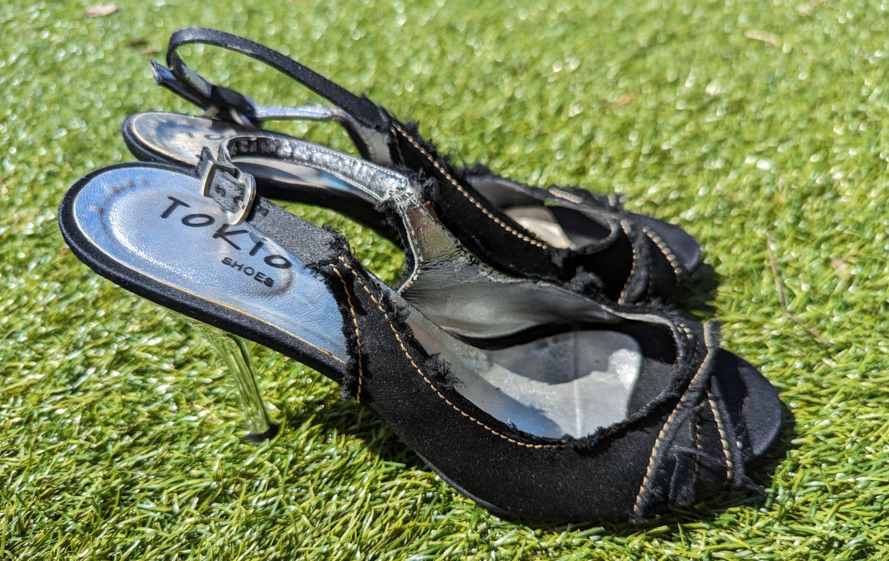 Scarpe da donna: Sandalen Gr 38 Plateau mit silber Absatz – Usato da Altendorf venduto da Eistoelter 1