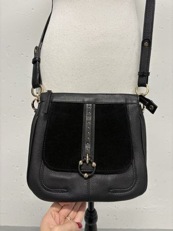 Caroll Ledertasche Schwarz Umhängetasche Tasche Leder gold