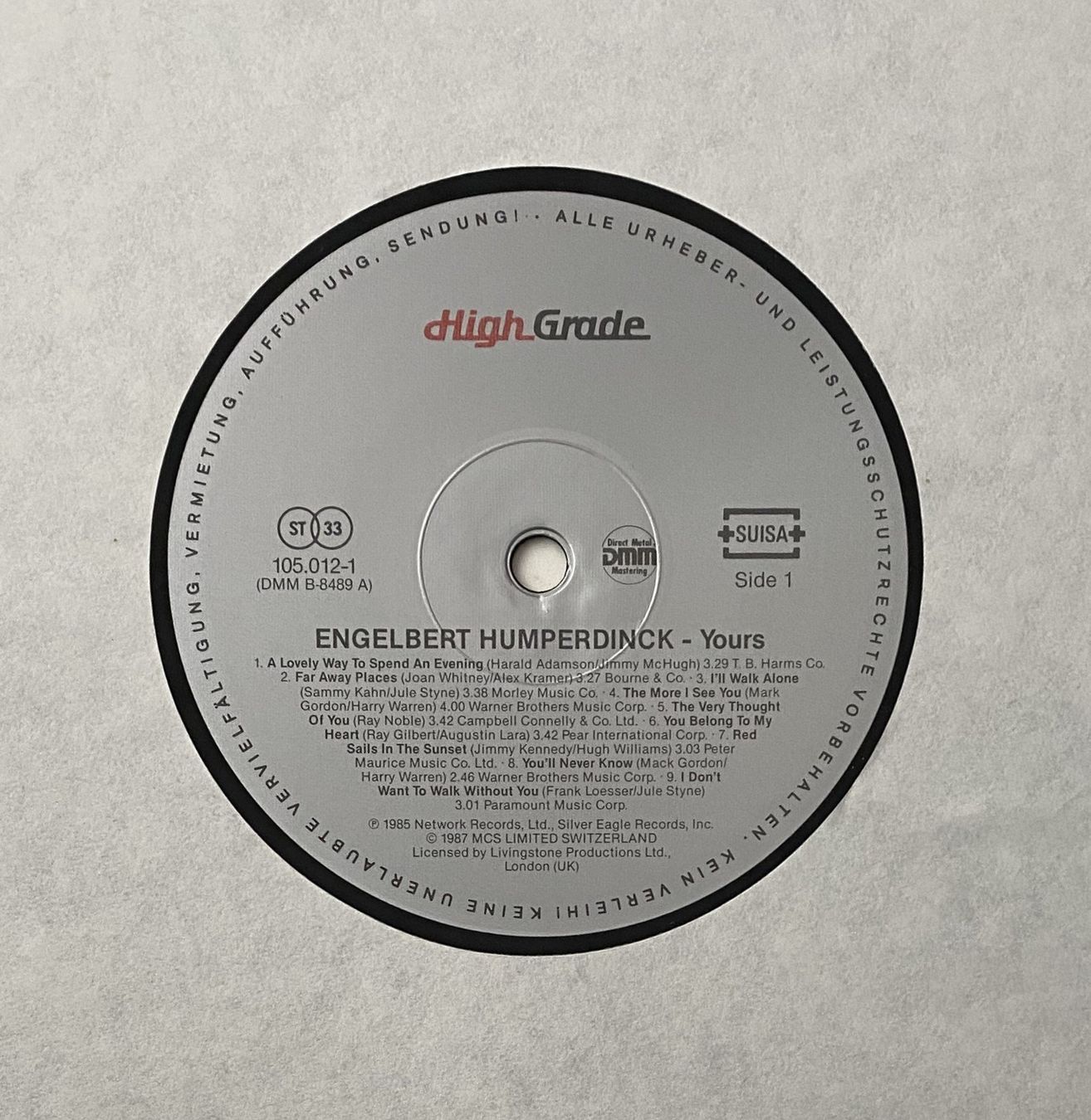 Dischi in vinile: Engelbert, Yours – Usato da Flums venduto da Empe1 2