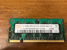 512 MB 2Rx16 PC2-5300S-555-12 DDR Hynix