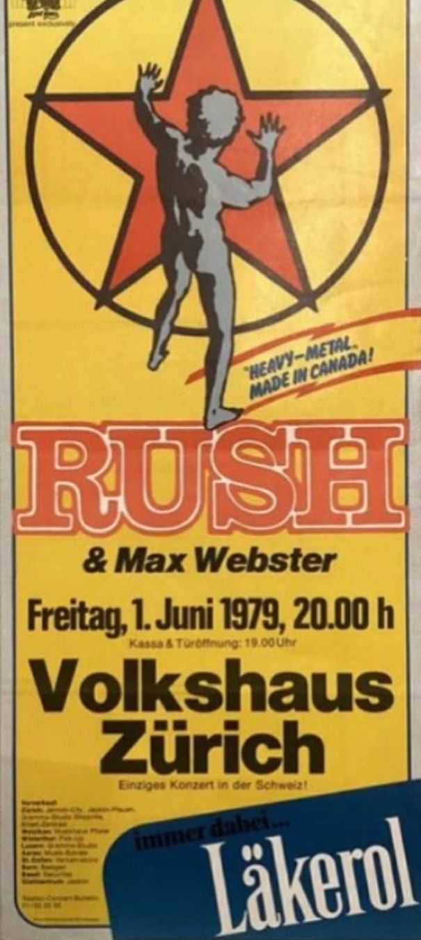 Poster & Bilder: 1 x RUSH Konzertplakat 1979 – Neu und originalverpackt aus Zuerich von Cfinale