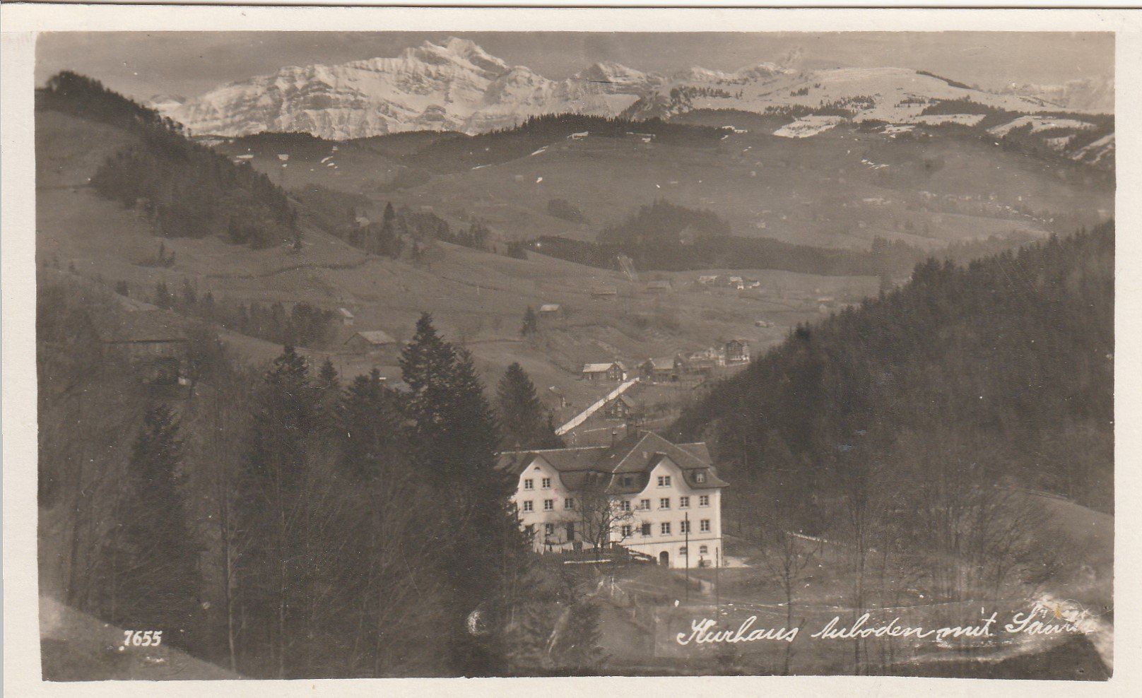 Cartoline postali: Auboden mit Säntis-Kurhaus 1928 – Usato da uttwil venduto da Koehlerfred