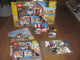 31077 Eisdiele Spielzeugladen LEGO Creator 3in1 100% kompl.