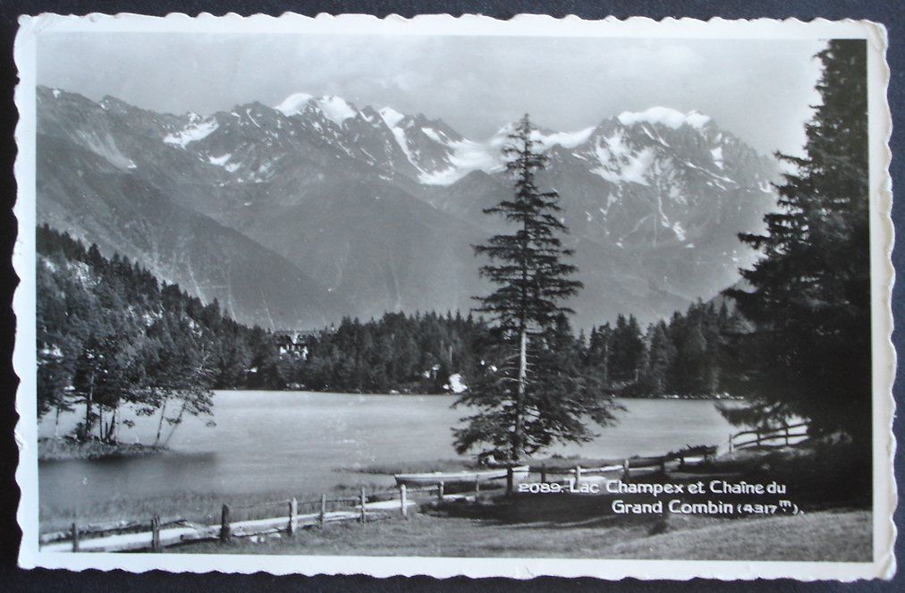 Cartoline postali: CHAMPEX Lac et Chaîne du Grand Combin – Usato da Jona venduto da philajona
