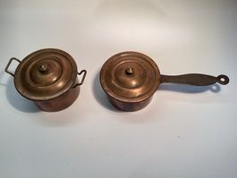 Original antike Spielzeug Kinderkochherd Pfannen Märklin