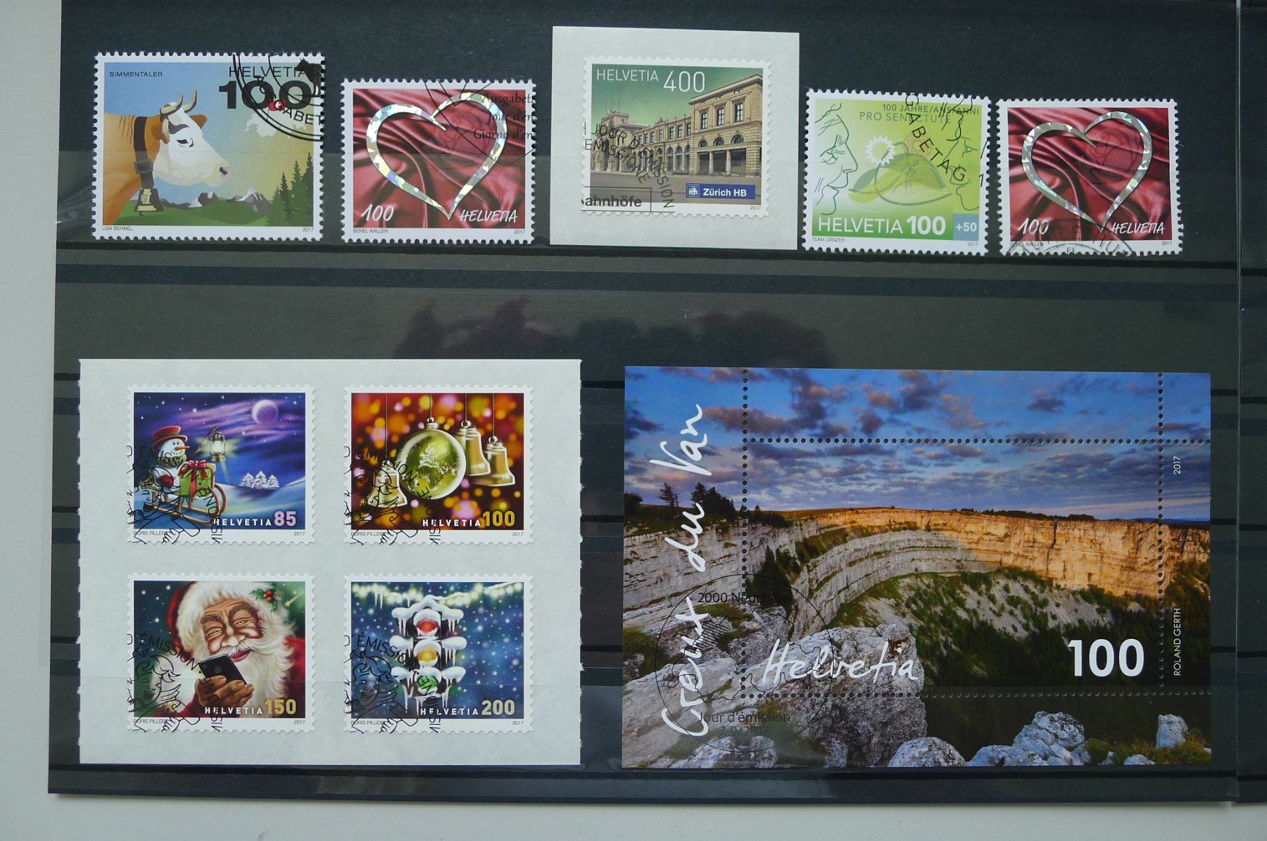 Tutti i francobolli: 2017: Jahresserie mit ET-Eck-Stempel Postpreis: 60.25.- – Usato da Sursee venduto da Luzernerraute 3