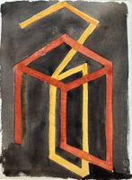 Hans-Peter von Ah, Aquarell, Formen, Bau, Abstrakt, Nachlass