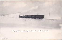 ENTRE CHAUX - de - FONDS et LE LOCLE, le train en hiver