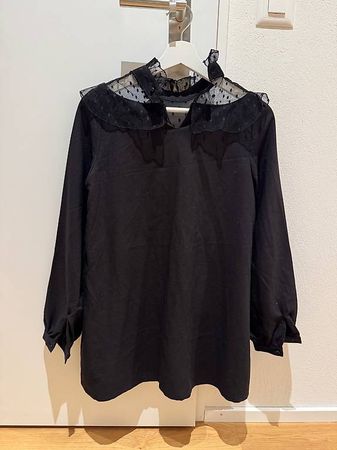 Spicy Black Mesh Polka-Dot Mamacita Blouse