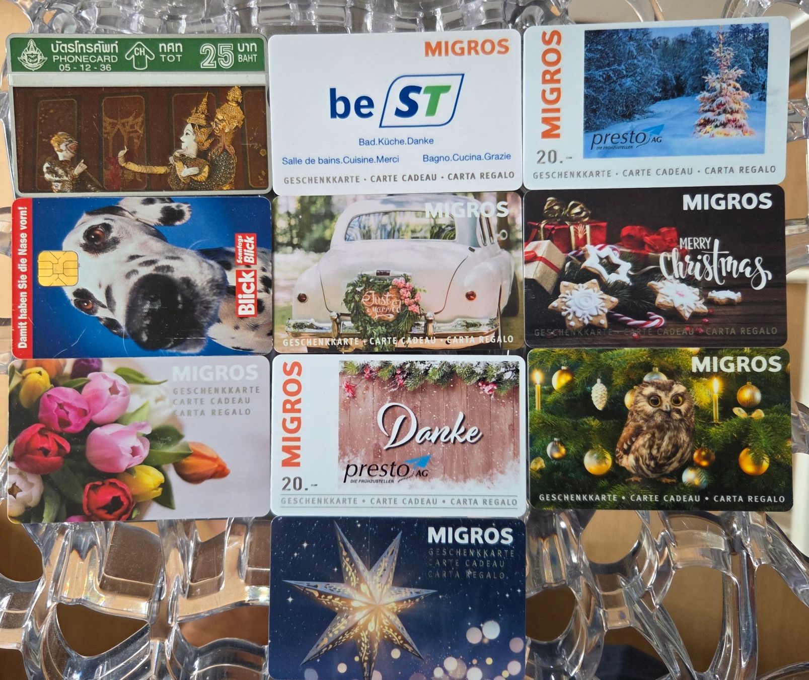Karten: 10 Diverse Geschenkkarten – Gebraucht aus Gossau SG von oreliefredy