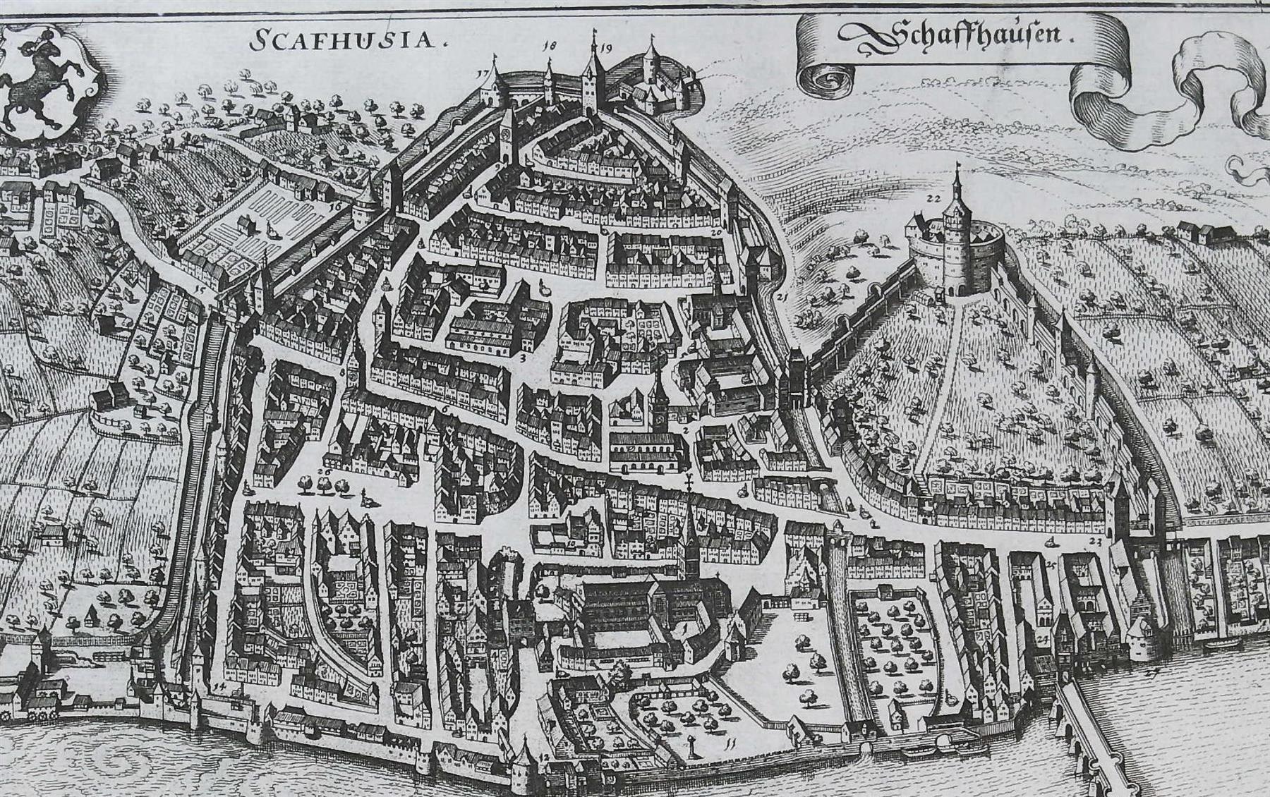 Incisioni: Schaffhausen Kupferstich von Merian – Usato da Rafz venduto da Helvet32 1