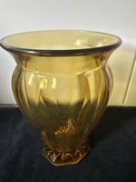 Elegante Vintage Glasvase, orange Höhe: 17.5 cm