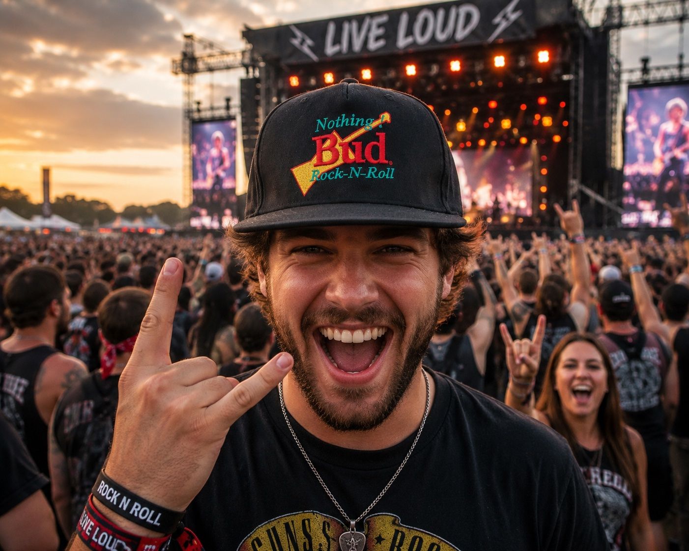 Copricapi, berretti & cappellini: Baseball Cap "NOTHING BUT (BUD) ROCKN ROLL" – Nuovo (secondo la descrizione) da kallnach venduto da Frankincense