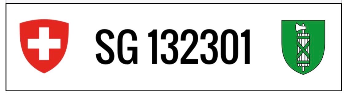 Insegne: SG 132301 | Autonummer | Kontrollschild – Usato da Altstätten SG venduto da acer75 1