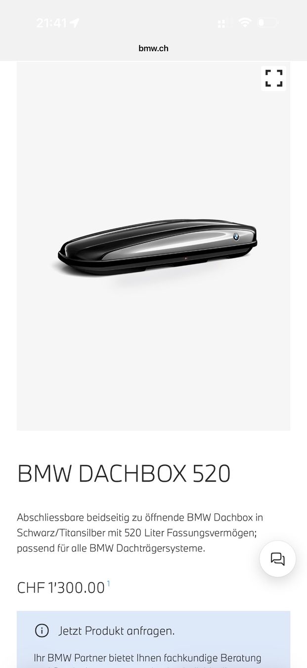 Thule Box da tetto: Dachbox BMW 520 (520L) – Usato da Neuenegg venduto da filipko21 1