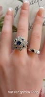 Hübscher Ring mit blauen und weissen Zirkonia, ❣️Neu❣️
