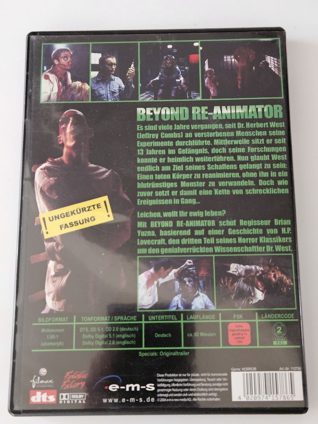 Tutti i DVDs: Beyond Re-Animator DVD Horror FSK 18 – Usato da Oberdorf BL venduto da BaldenEagle 3