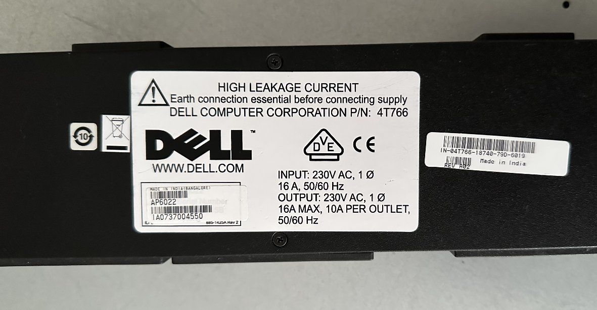 Dell Componenti elettronici: DELL PDU AP6022 4T766 Power Distribution Unit – Usato da Morges venduto da jjoo 3