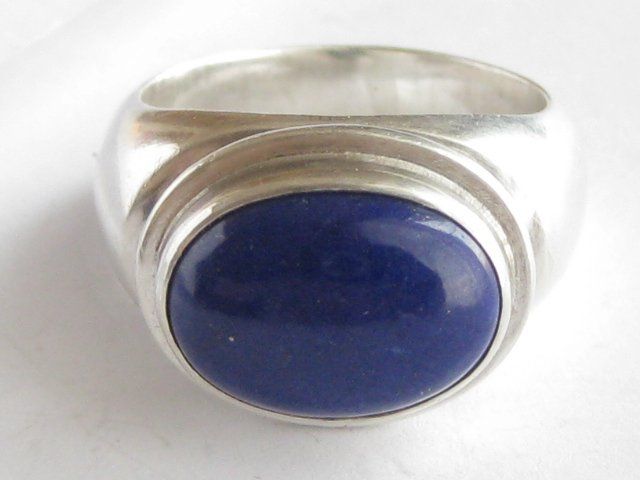 Anelli: Vintage massiv Ring Silber 925 Lapislazuli  / Gr. 58 – Usato da Ermatingen venduto da Decovin 2