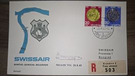 Swissair Geneve - (Zürich) - Belgrade 23.06.1962