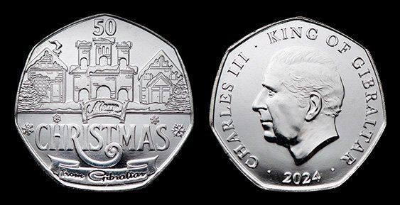 Tutti le monete: Gibraltar - 50 pence - Christmas 2024 UNC – Nuovo (secondo la descrizione) da Corcelles NE venduto da AJKader 2