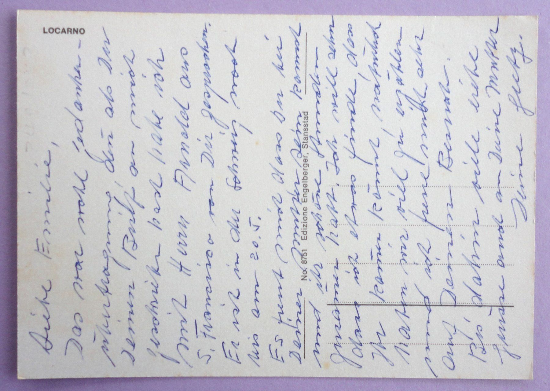 Cartoline postali: Locarno – Usato da Fétigny venduto da Billy2miny 1