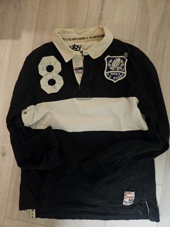 Superdry Rugby Poloshirt Herren Grösse M Schwarz/Weiss