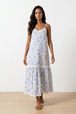 Sommerliches Maxikleid mit Muschelmuster