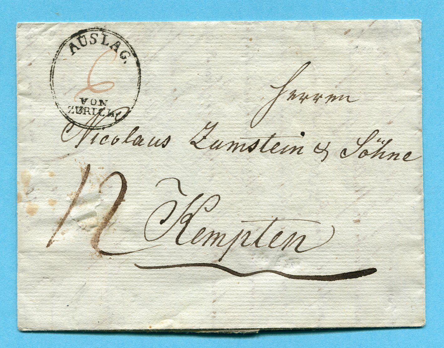 Faltbrief von Zürich nach Kempten 1809 | Kaufen auf Ricardo