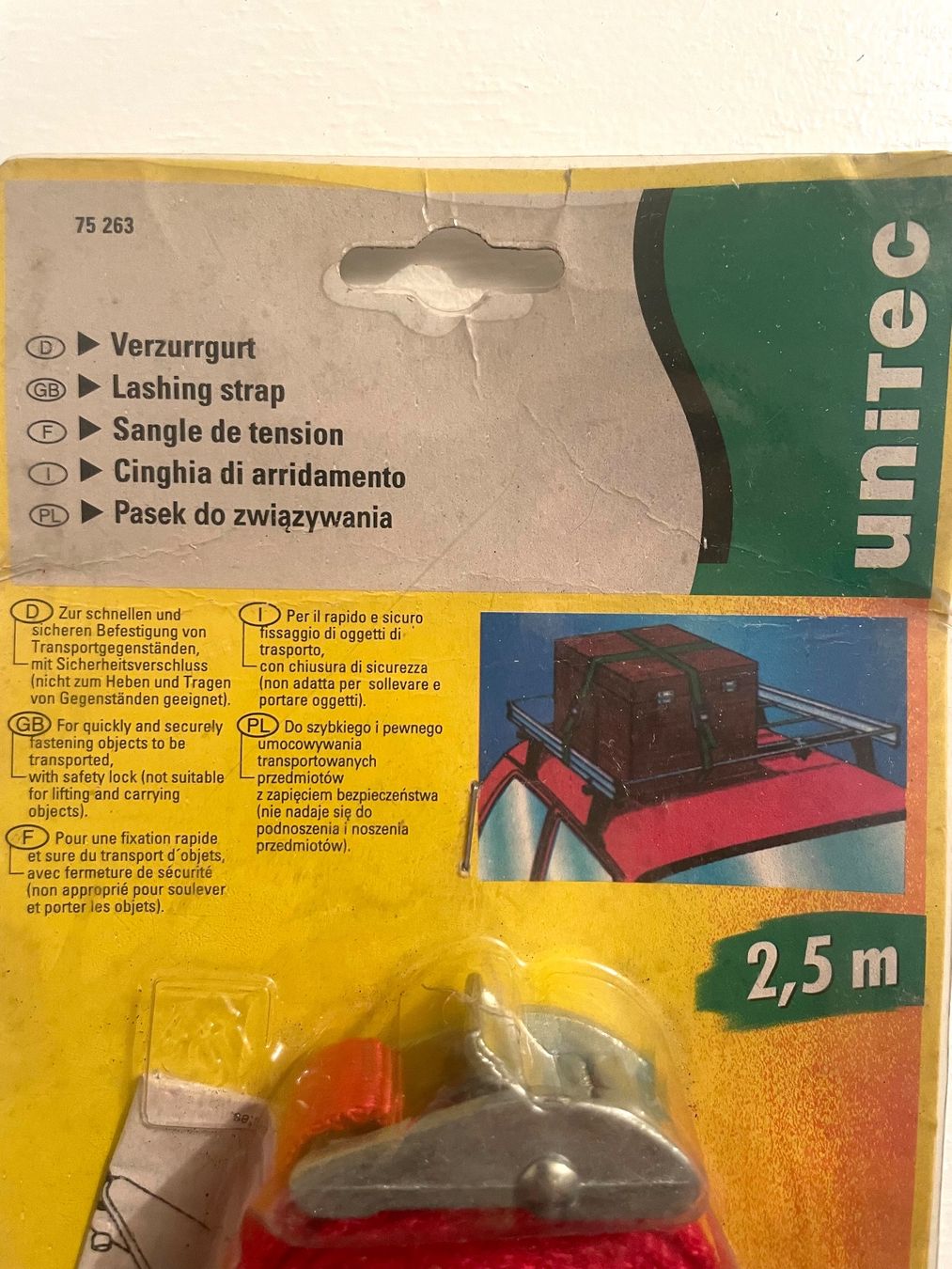 Bindegeräte: Verzurrgurt, rot, 2.5 m, Sicherheitsverschlus – Neu und originalverpackt aus Amriswil von fit8580 2